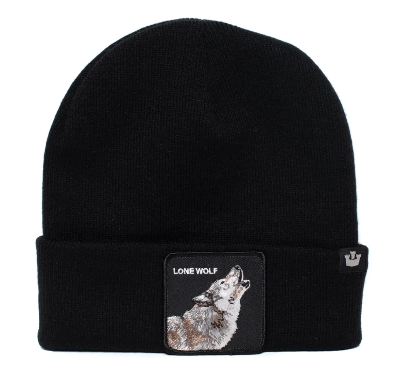 Goorin Lone Wolf Man Beanie Hat Warm Winter Ski Animal Series - Black