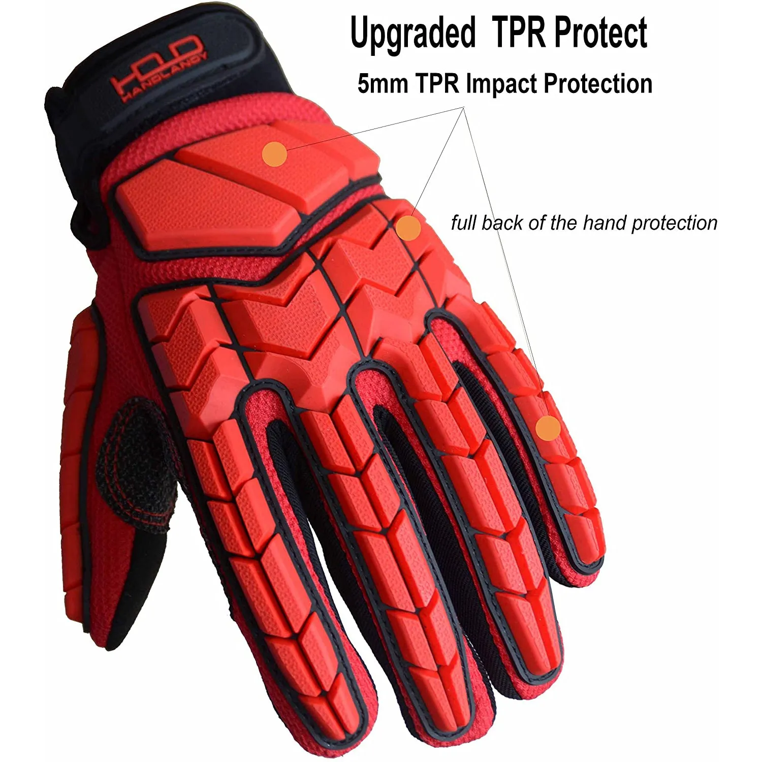 Handlandy Wholesale Men Work Glove Anti Vibration SBR Safety Impact Reducing H635 (36/72/120 Pairs)