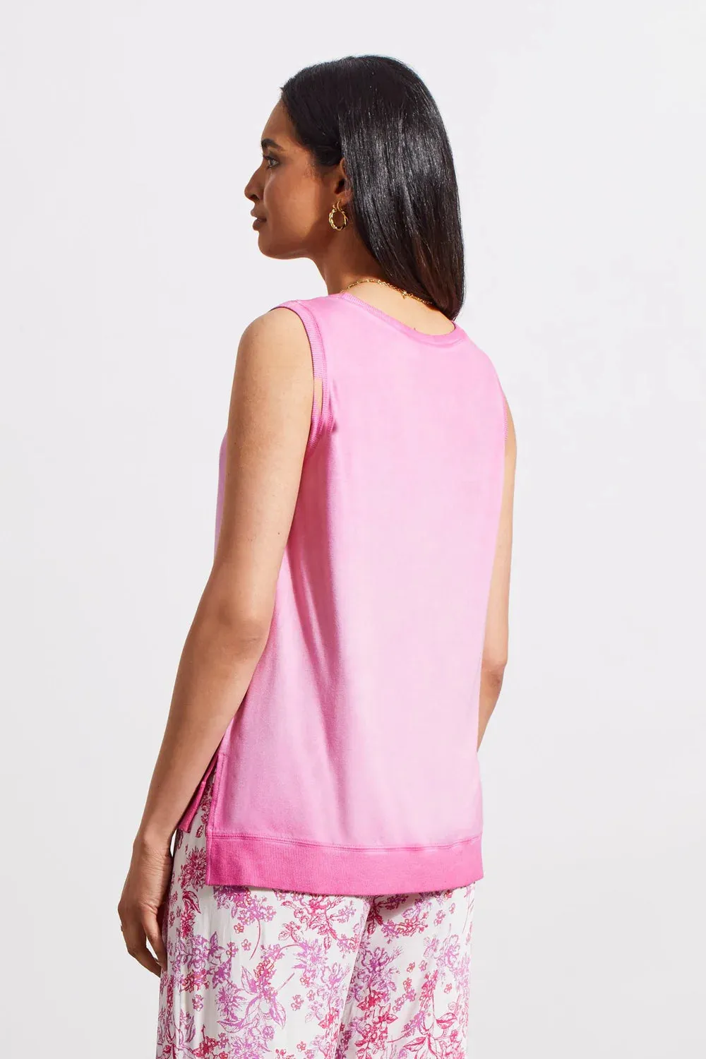 High Low Tank Top in Hi Pink