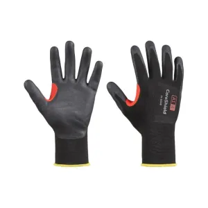 Honeywell CoreShield 21-1515B/7S A1/A Coated Cut Resistant Gloves, 7/S, Nylon Black Liner, Nitrile Micro-Foam Black Coating, 15 ga, Bag of 10