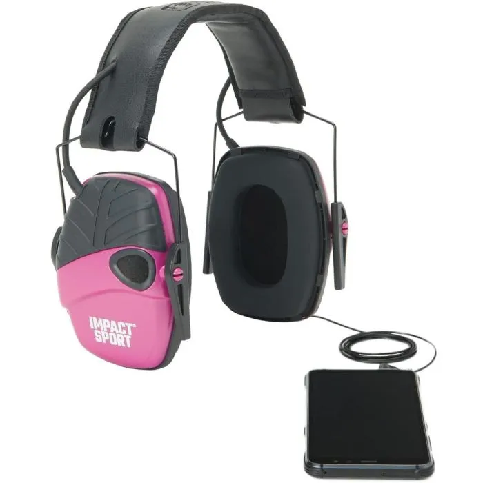 Honeywell Howard Leight R-02533 Impact Sport Electronic Shooting Earmuff, Pink, Small, Box of 2