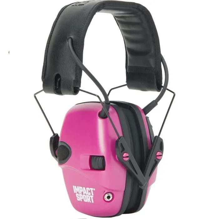 Honeywell Howard Leight R-02533 Impact Sport Electronic Shooting Earmuff, Pink, Small, Box of 2