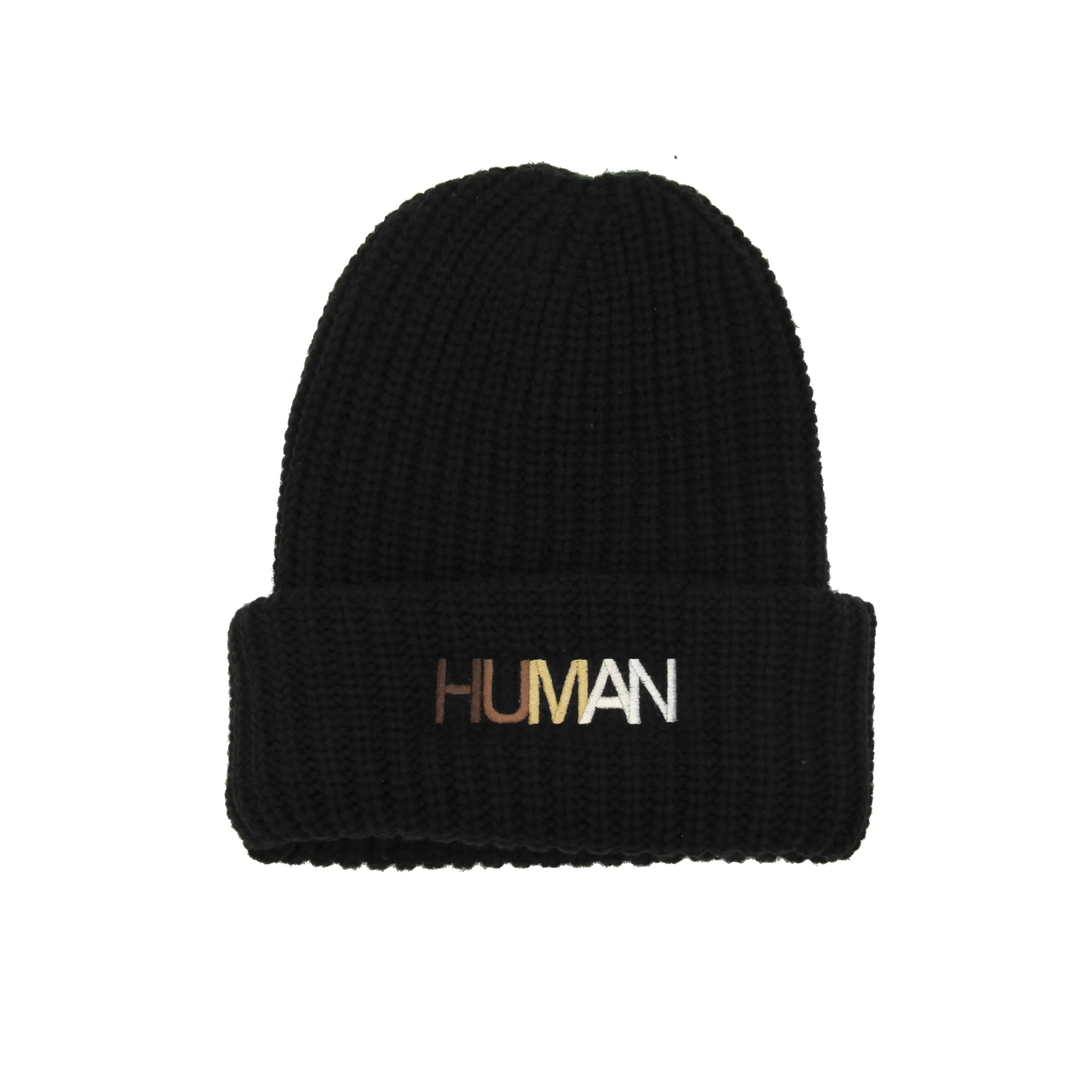 Human Embroidered Chunky Beanie