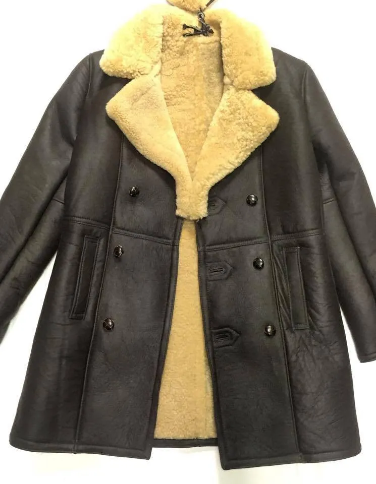 Jakewood - 4400 Sheepskin 3 Button Shearling Trench Coat