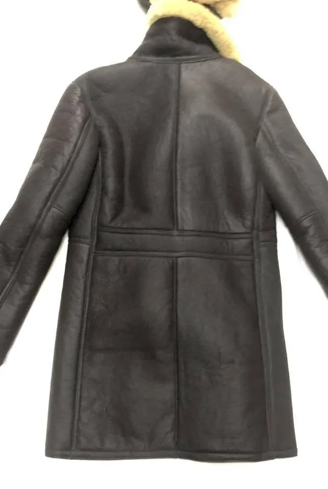 Jakewood - 4400 Sheepskin 3 Button Shearling Trench Coat