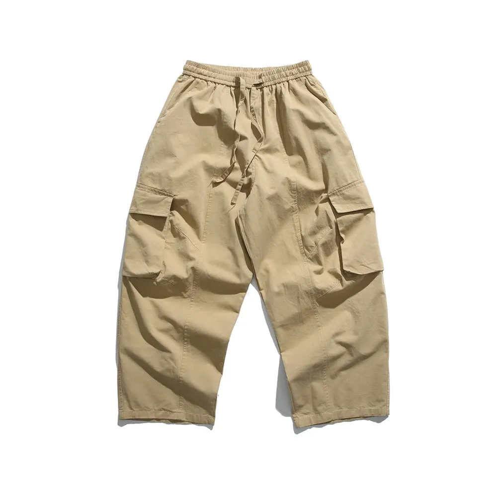 Japanese Streetwear Loose Cargo Pants - Trendy Straight Trousers