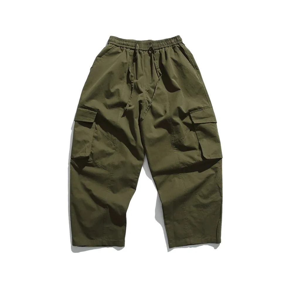 Japanese Streetwear Loose Cargo Pants - Trendy Straight Trousers