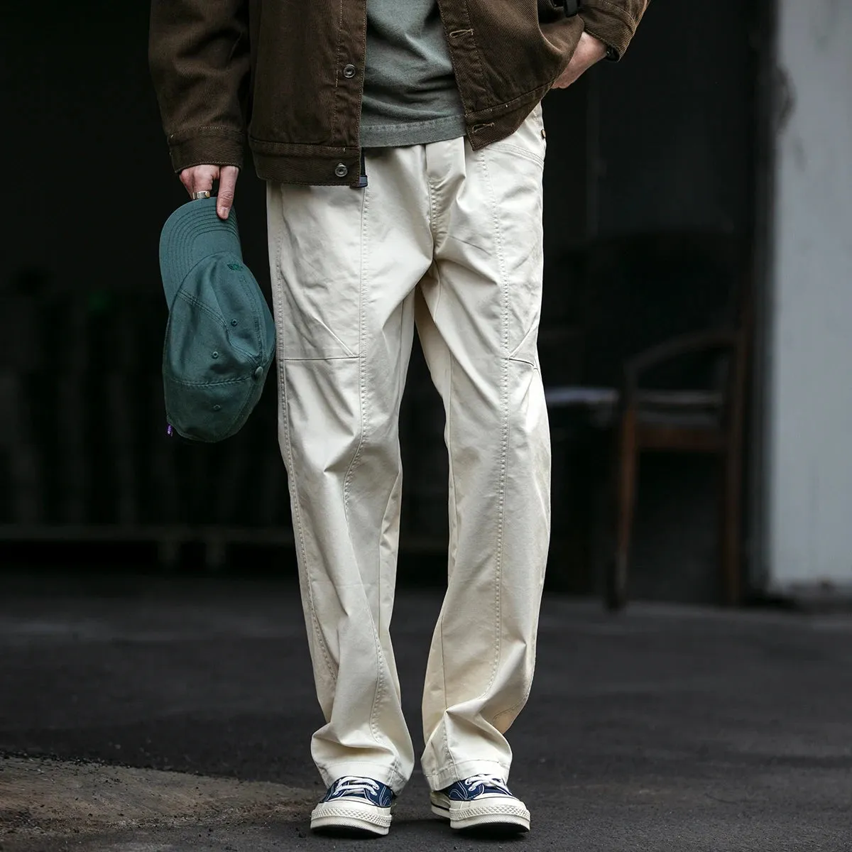 Japanese Streetwear Straight Cargo Pants - Casual White Skateboard Trousers