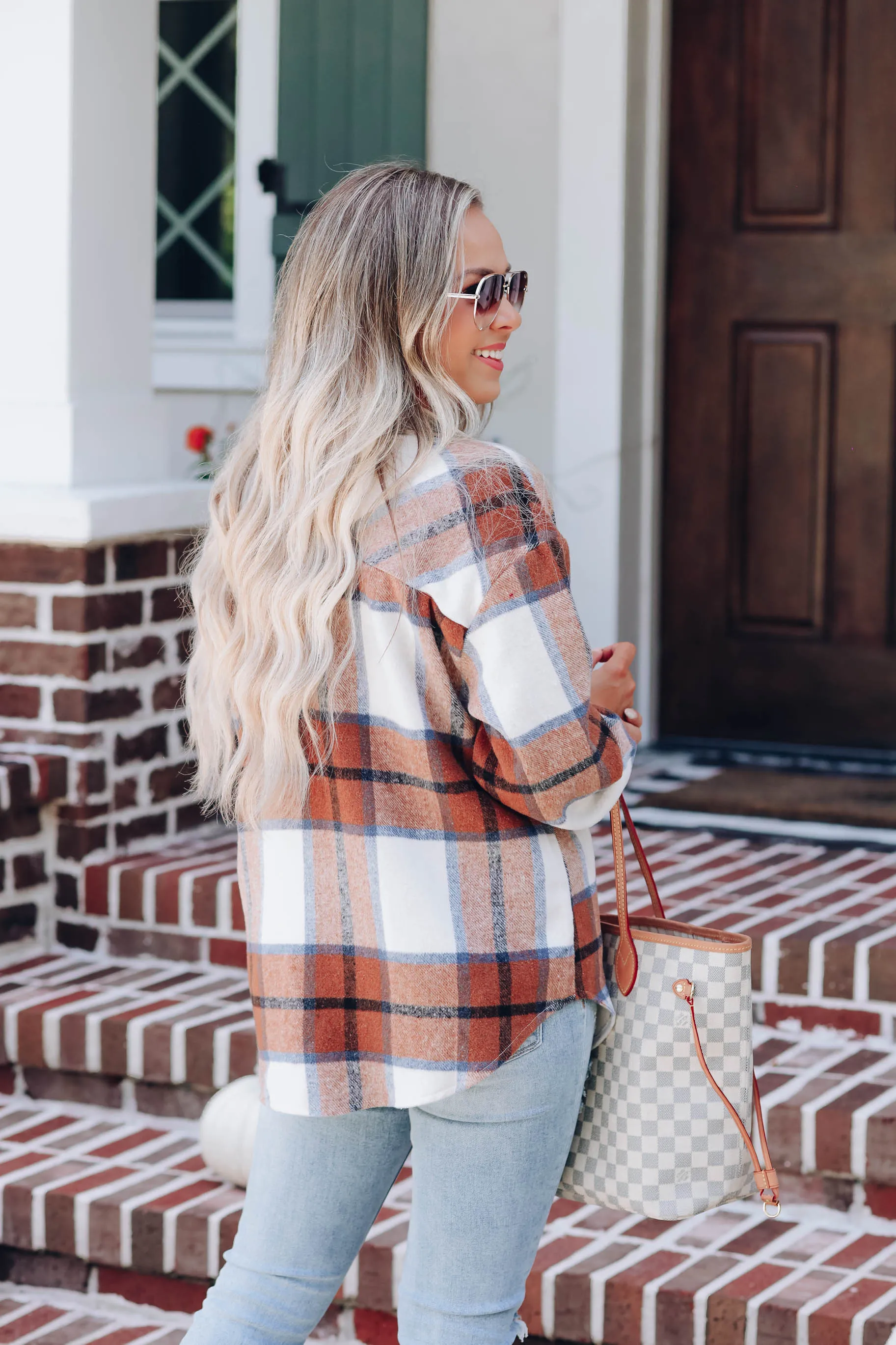 Jasper Blue/Brown Plaid Shacket