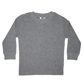 Kids Thermal Long Sleeve Solid Shirt - Heather Grey