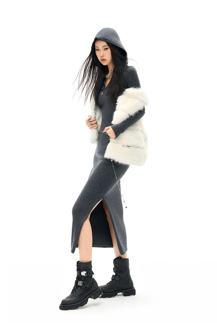 Letter from Afar Quilted Eco-friendly Fur Vest Coat