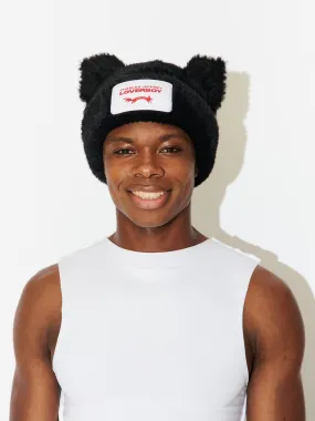 LOVERBOY BY CHARLES JEFFREY FLUFFY CHUNKY EARS BEANIE BLACK