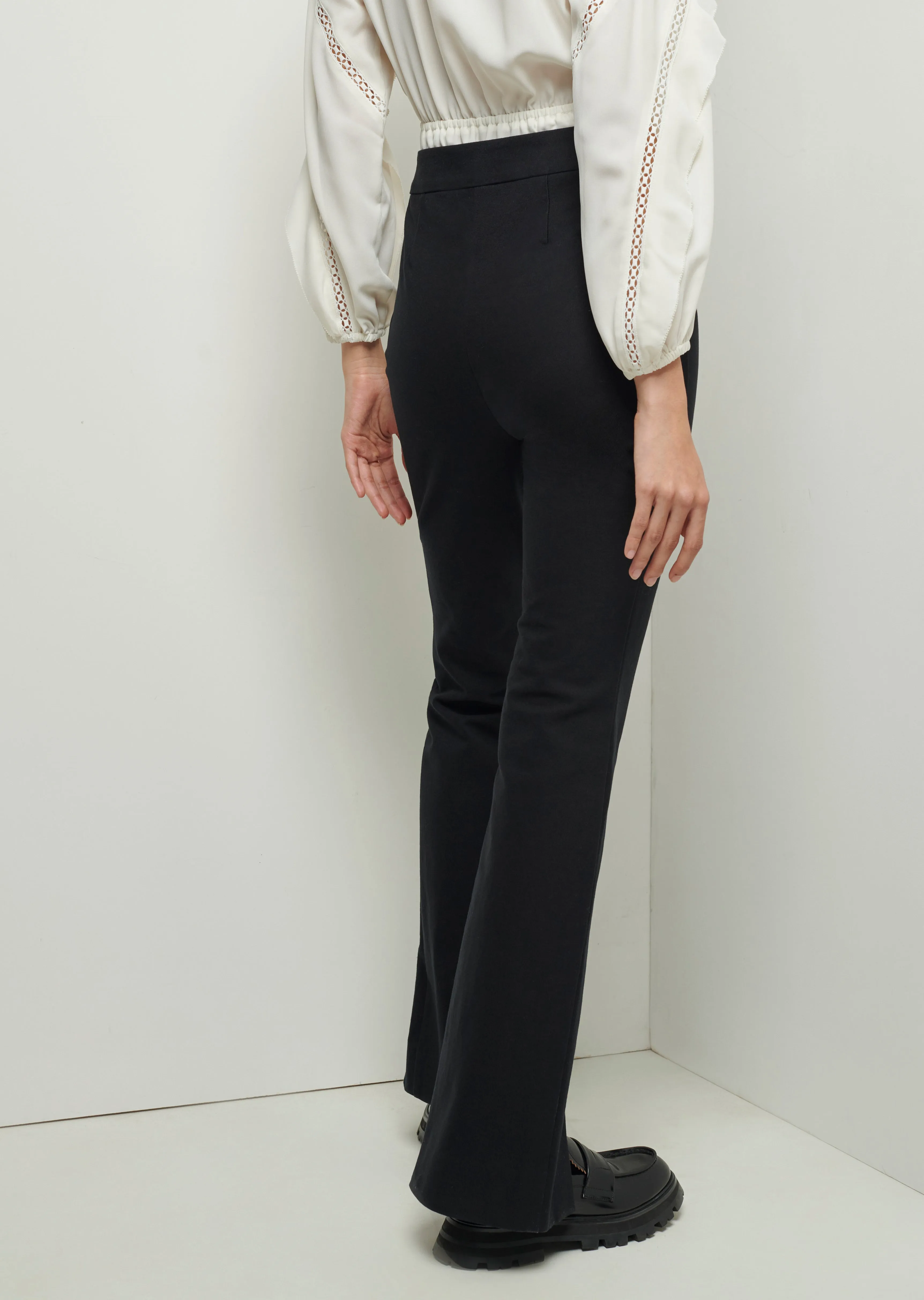 Lucia Front Slit Trousers - Black