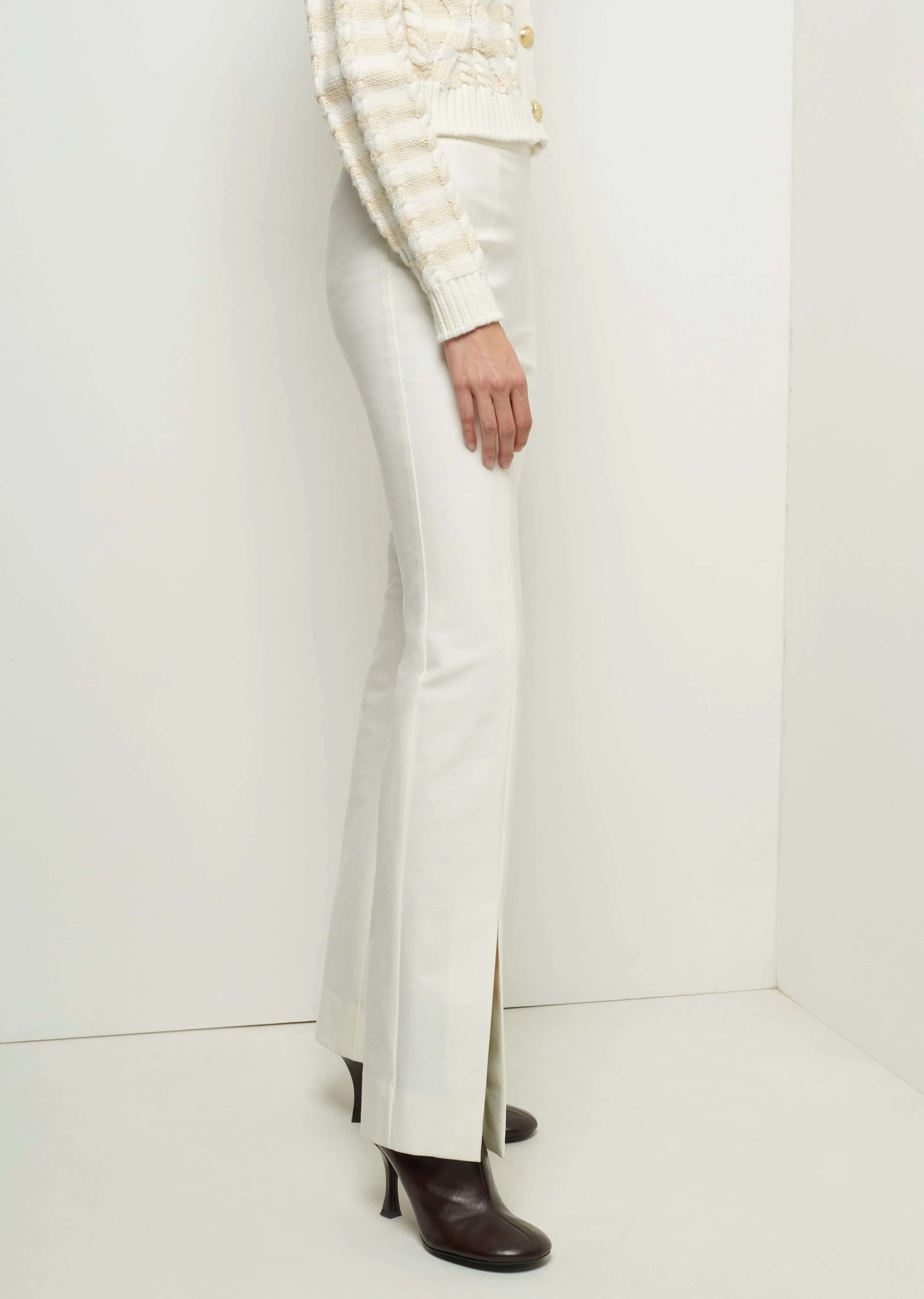 Lucia Front Slit Trousers - Soft White