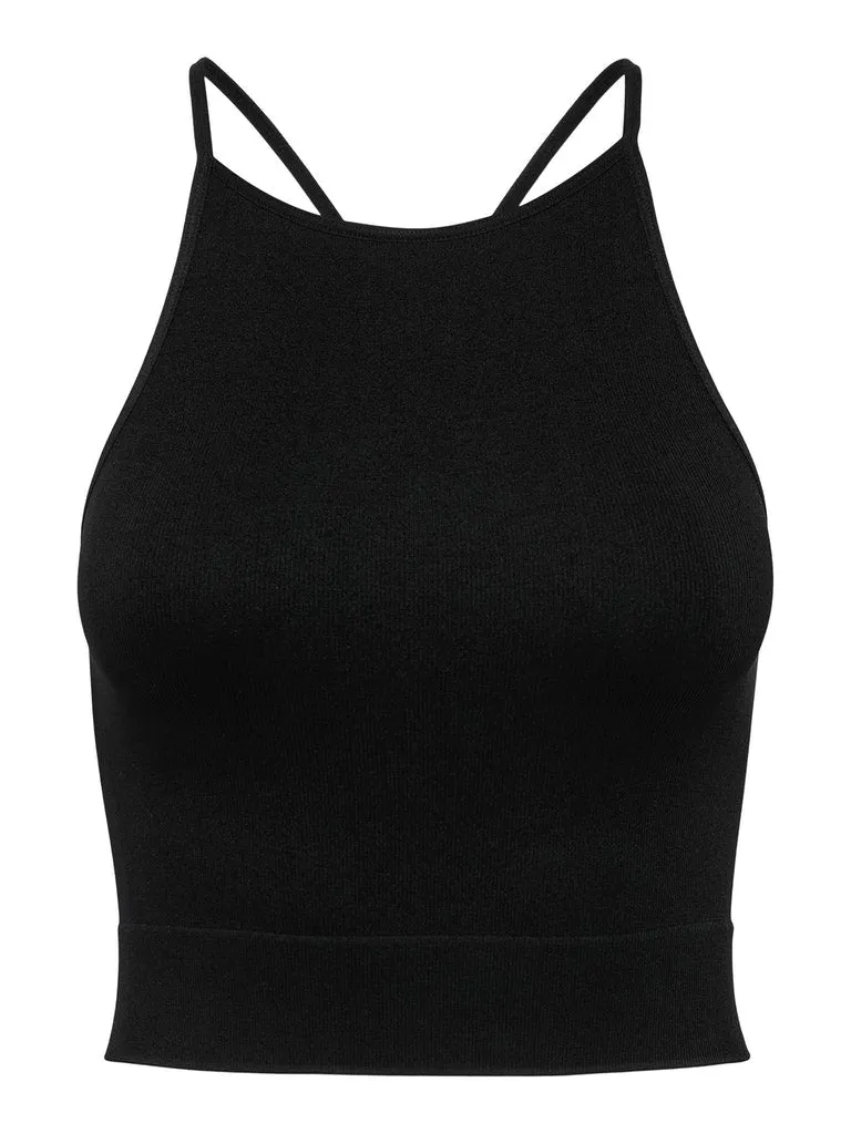 Lucy Seamless Highneck Top - Black