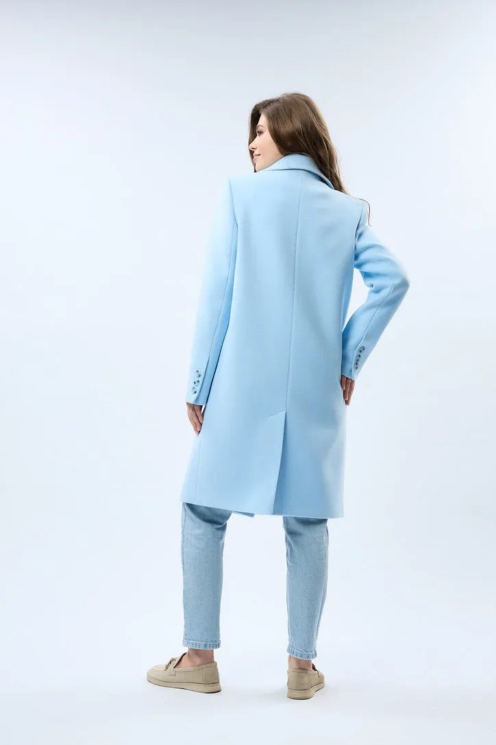 Lyra Wool Blend Midi Overcoat