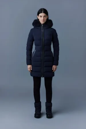 MACKAGE CALLA-SH - Light Down Coat With Black Shearling Collar