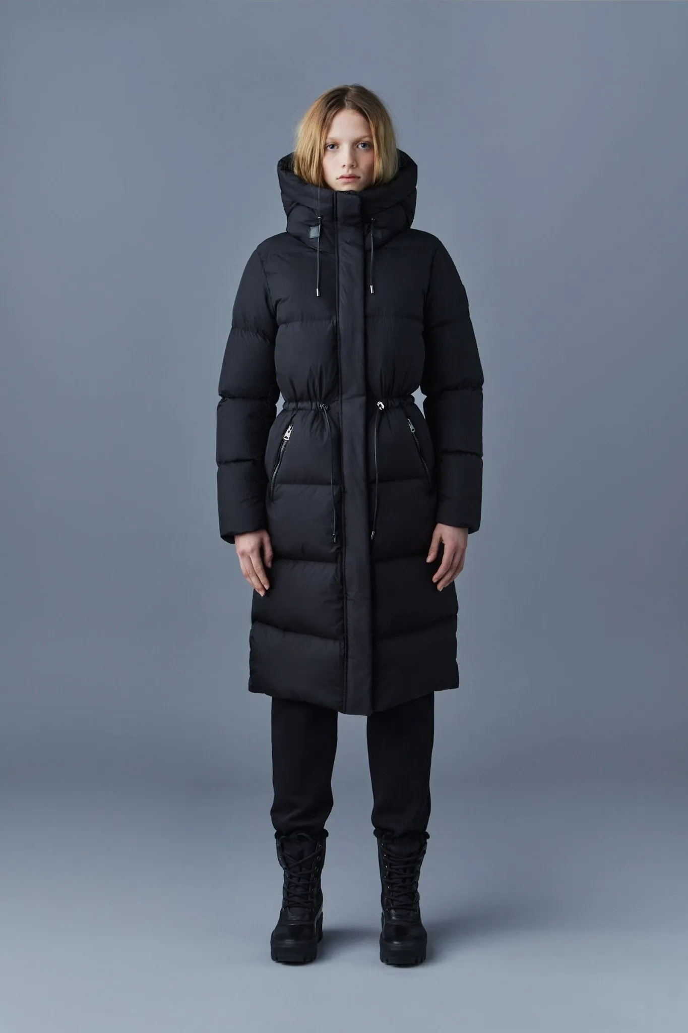 MACKAGE ISHANI - Foil Shield Long Down Coat With Hood