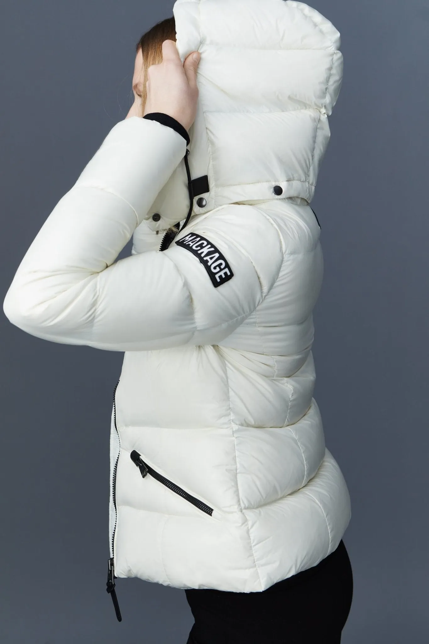 MACKAGE MADALYN-V - Lustrous Light Down Jacket With Hood For Ladies