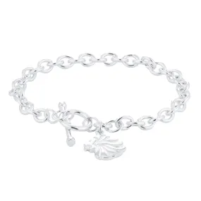 Mappin & Webb Team GB Sterling Silver Toggle Bracelet with Lion Charm