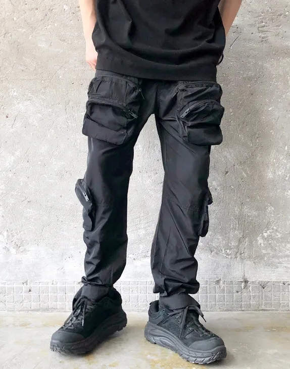 Men Multi-Pocket Adjustable Velcro Cargo Jogger / Lounge Track Pants