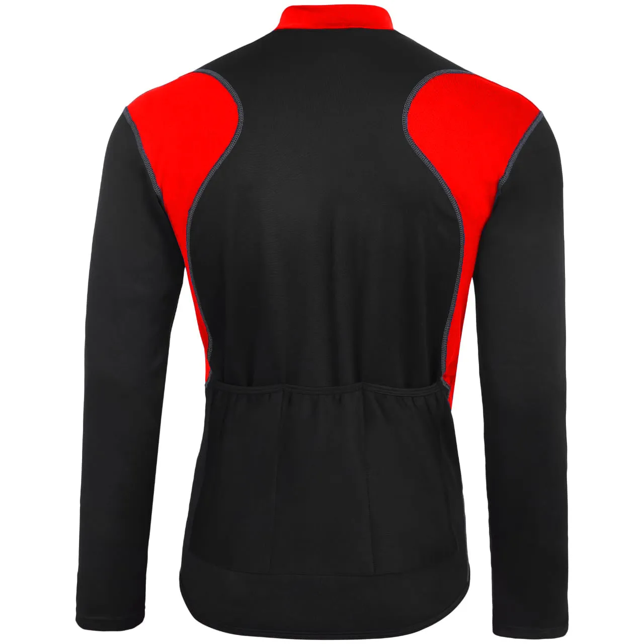 Mens Cycling Jersey Long Sleeves Thermal Outdoor Winter Bicycle Fleece Shirt Black/Red