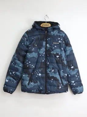 Men's Printed Puffer Jacket,Dark Blue