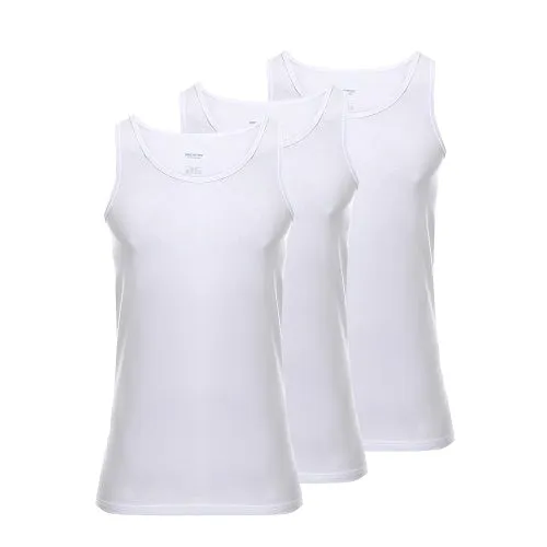 Men's Sleeveless Combed 3 Pcs - White