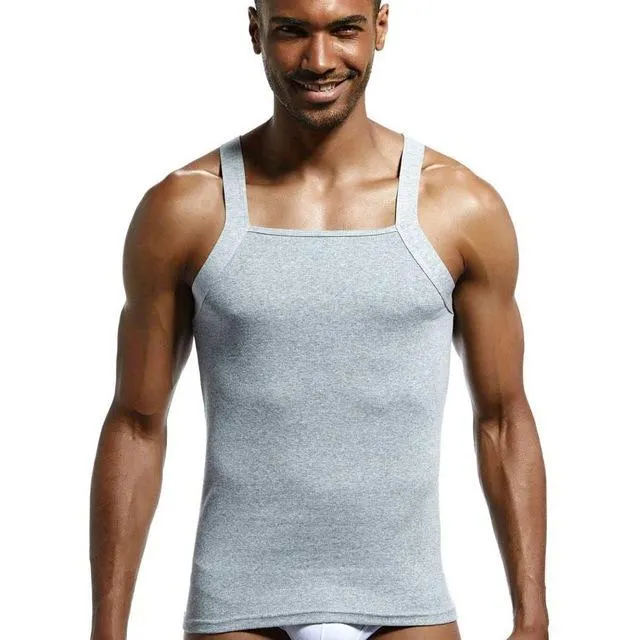 Men's Slim-Fit Square Neck-Line Tank Top