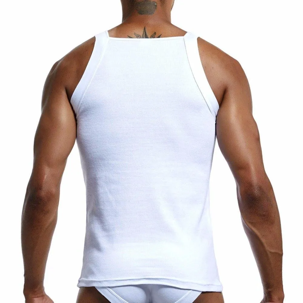 Men's Slim-Fit Square Neck-Line Tank Top