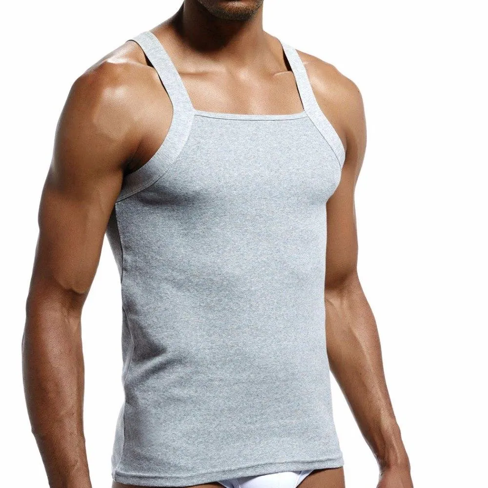 Men's Slim-Fit Square Neck-Line Tank Top