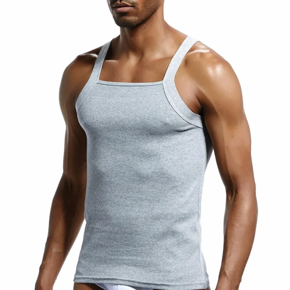 Men's Slim-Fit Square Neck-Line Tank Top