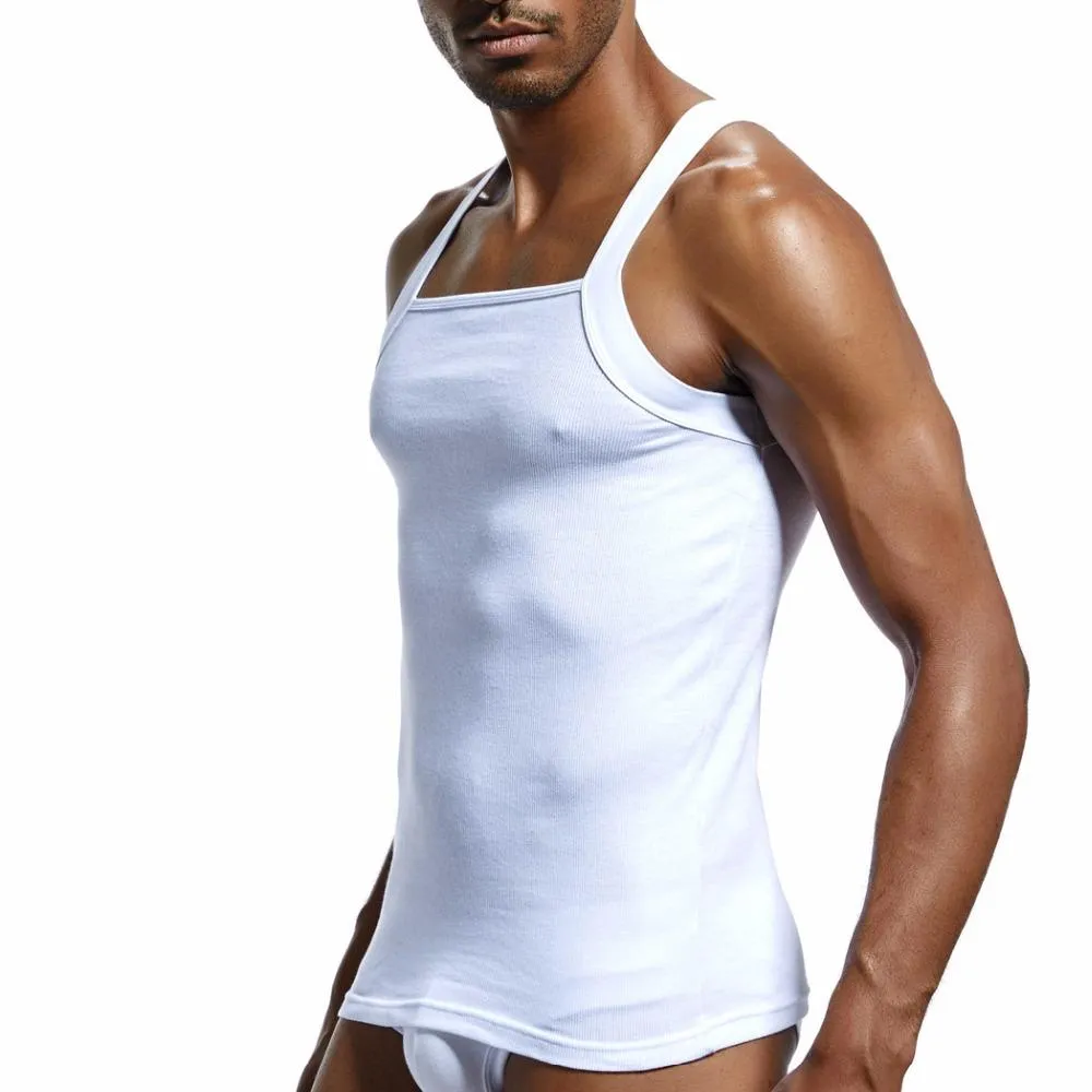 Men's Slim-Fit Square Neck-Line Tank Top