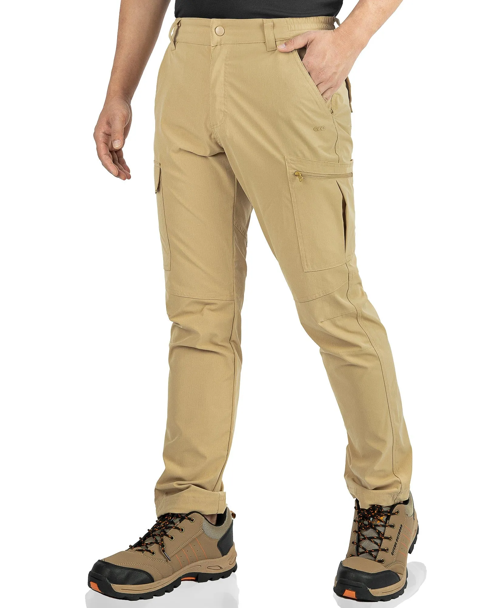 Men's Water Resistant Hiking Cargo Pants with 6 Pockets