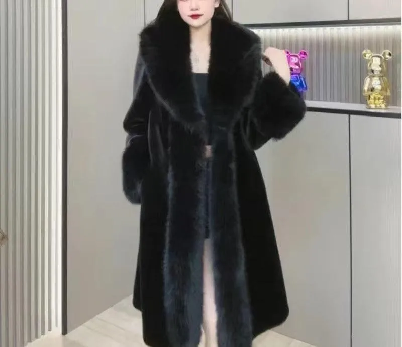 Mink Hair Fur And Leather Overcoat Women