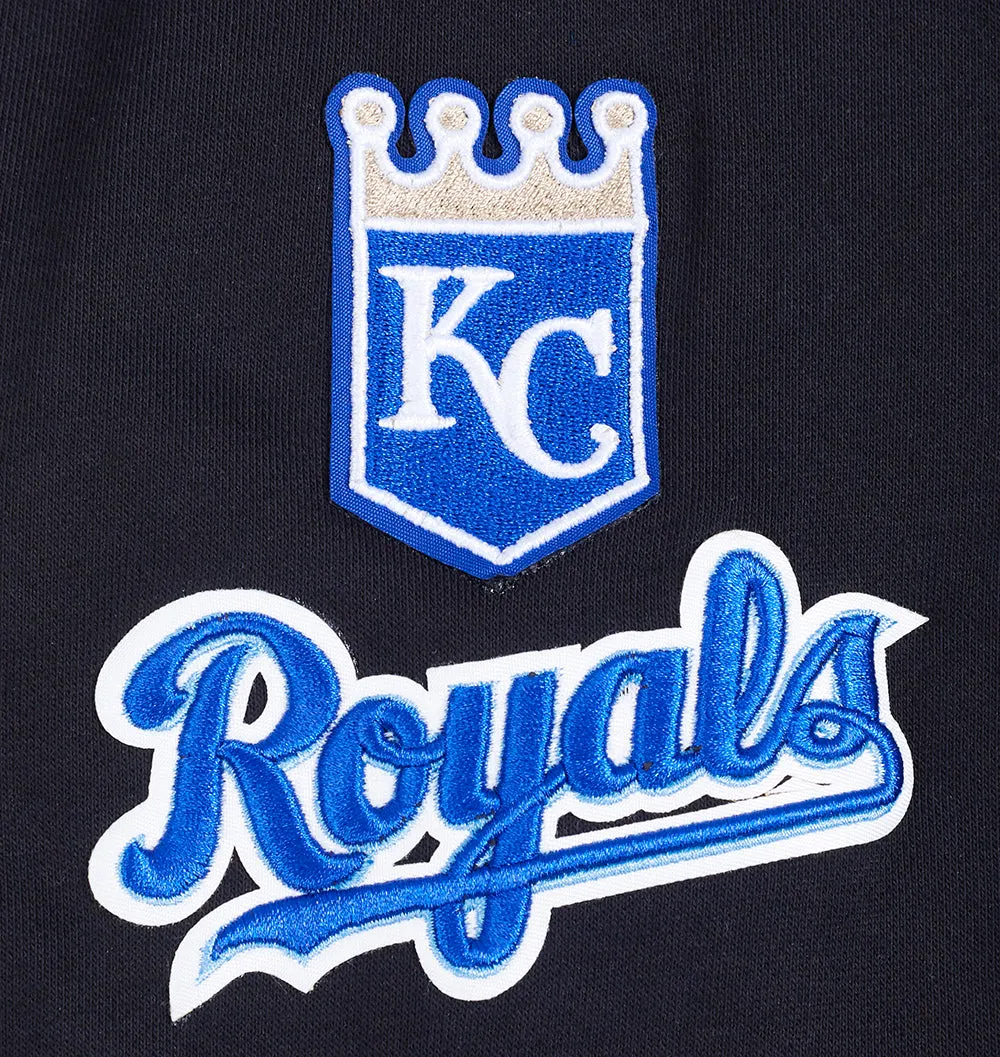 MLB KANSAS CITY ROYALS CLASSIC WOMEN'S CROPPED PO HOODIE (BLACK)