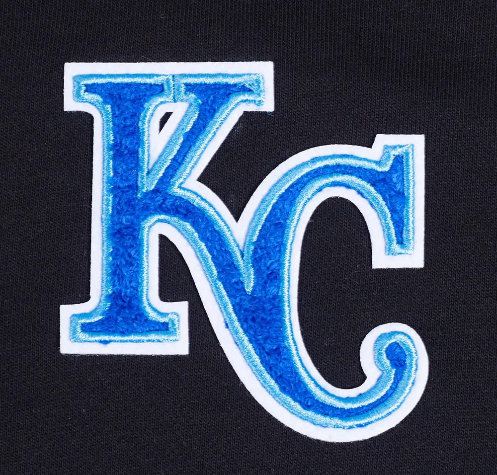 MLB KANSAS CITY ROYALS CLASSIC WOMEN'S CROPPED PO HOODIE (BLACK)