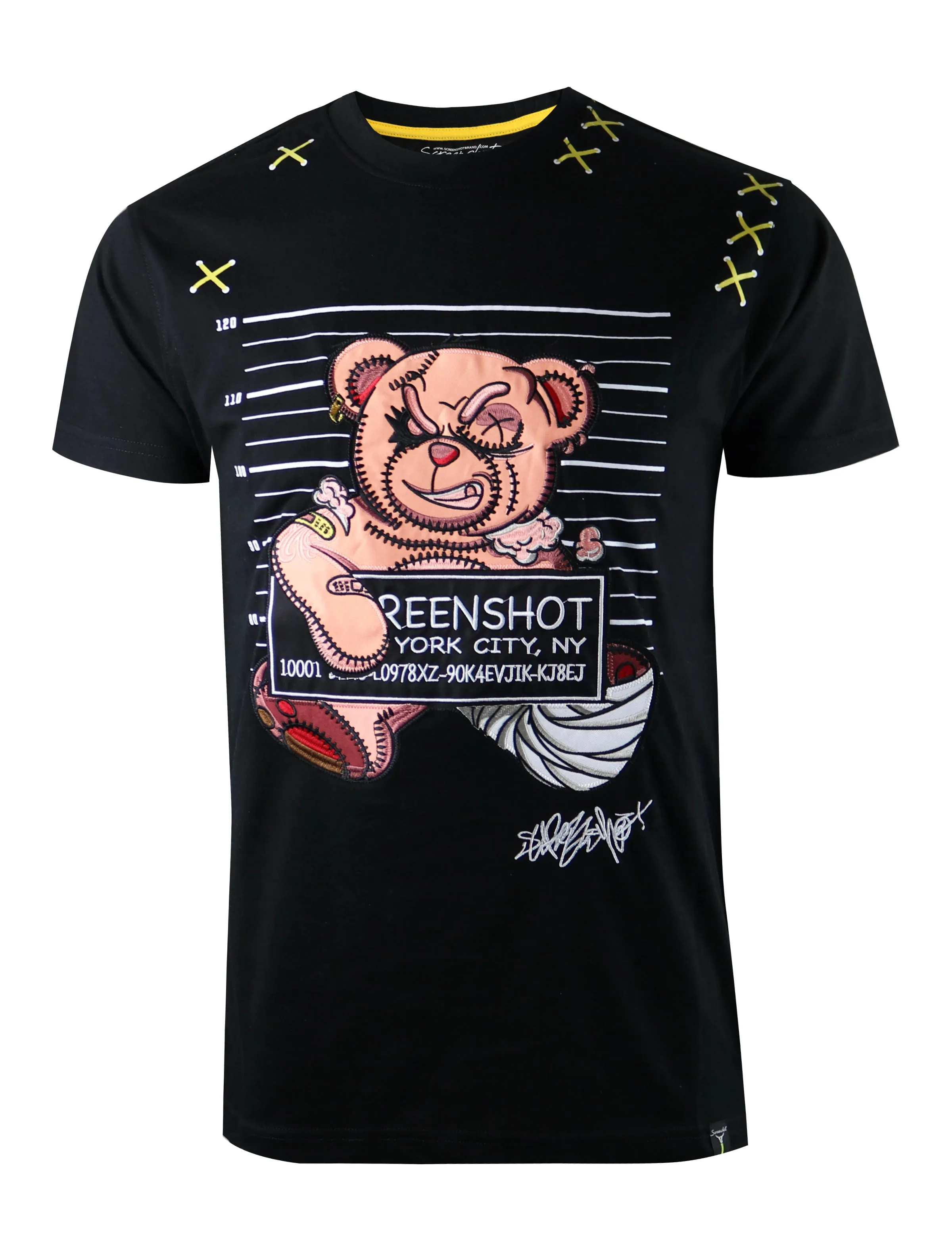 MUGSHOT BEAR TEE-S1170 (BLACK)