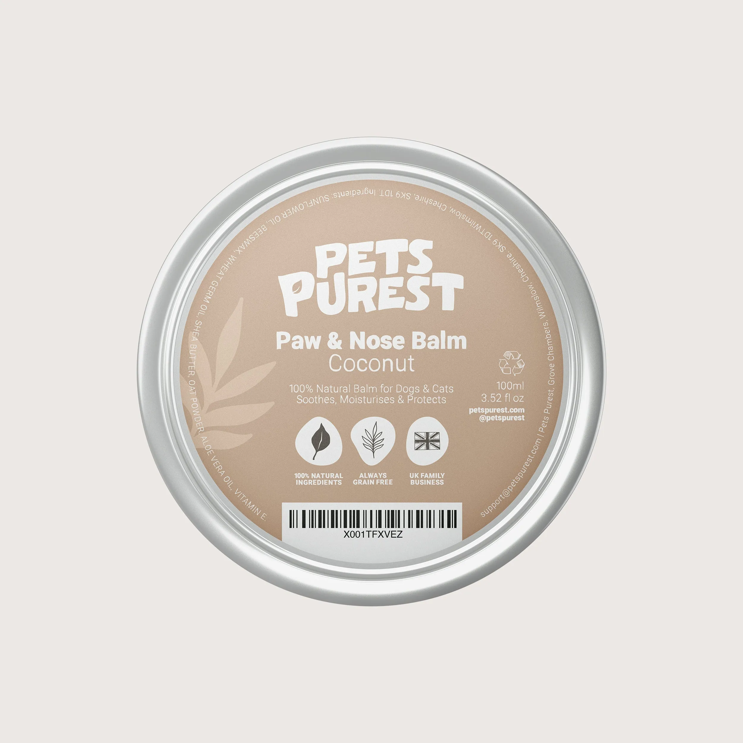 Natural Paw & Nose Balm - Coconut (Wholesale)