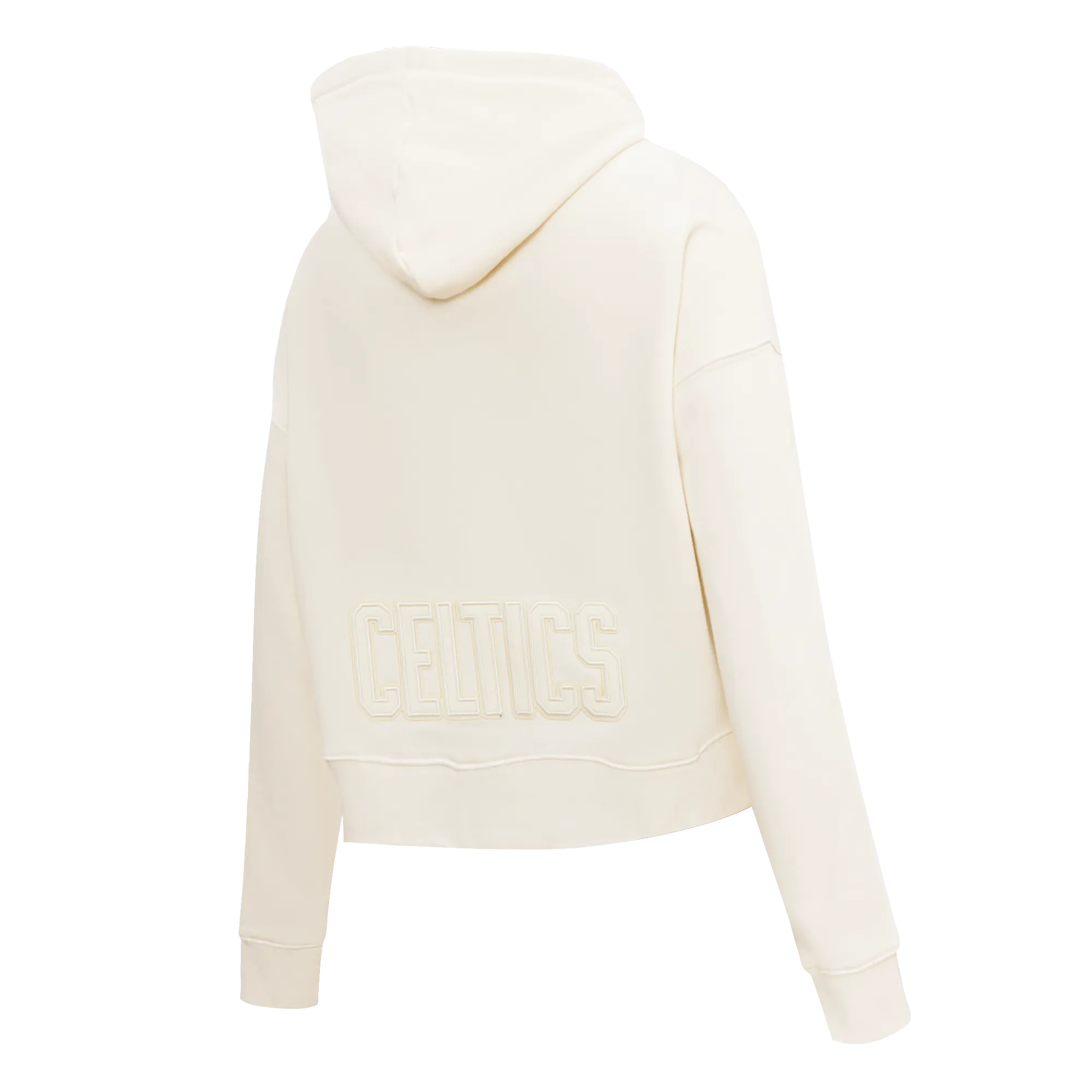 NBA BOSTON CELTICS NEUTRAL WOMEN'S CROPPED PO HOODIE (EGGSHELL)