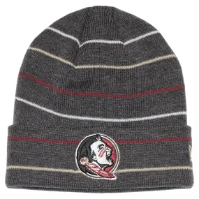 New Era Seminole Logo Cuff Knit Stripe Beanie - Black