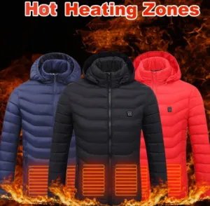 New Heated Jacket Coat USB Electric Jacket Cotton Coat Heater Thermal Clothing Heating Vest Men's Clothes Winter