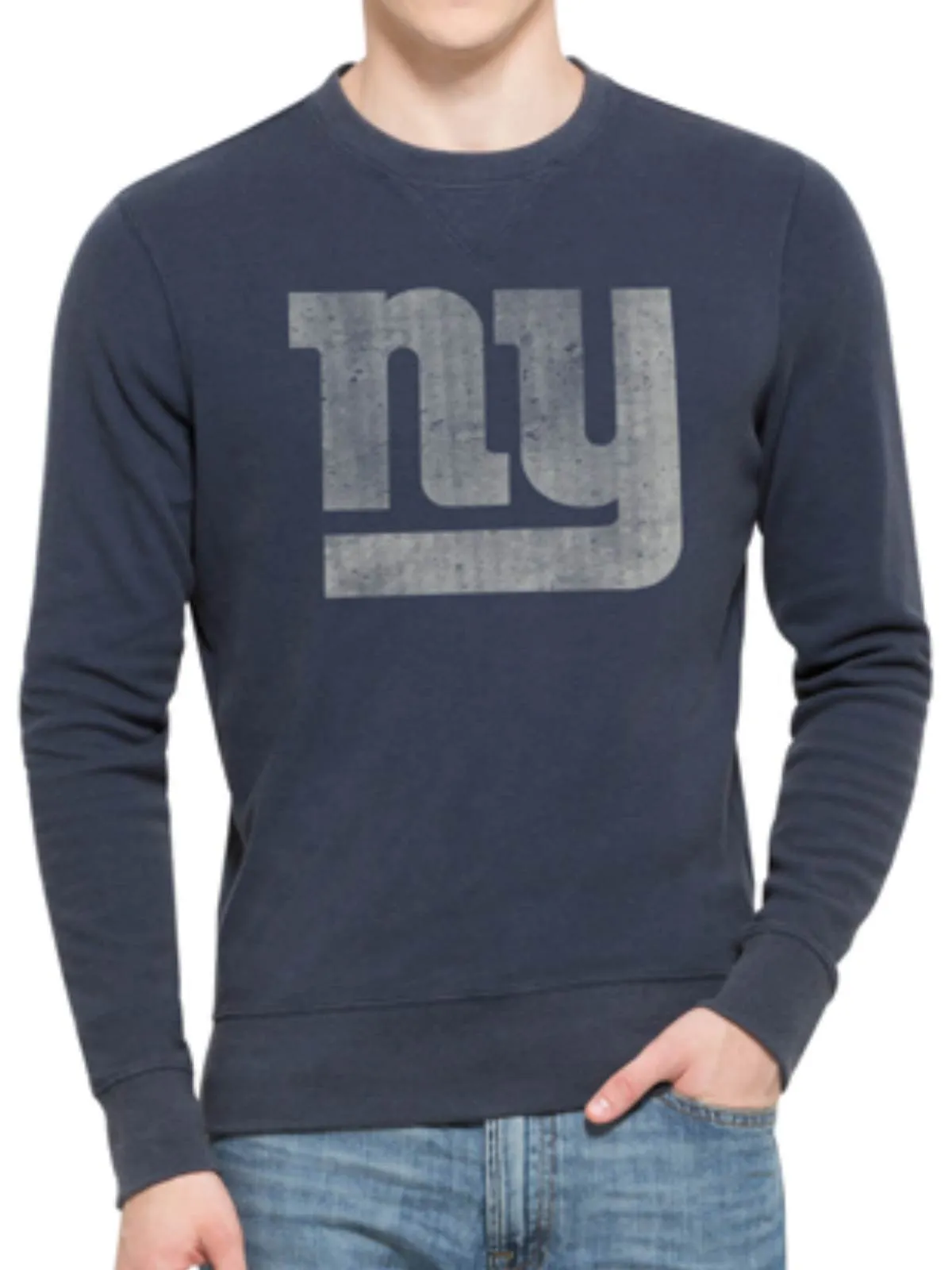 New York Giants 47 Brand Blue End-Grain Crew Thermal Long Sleeve T-Shirt