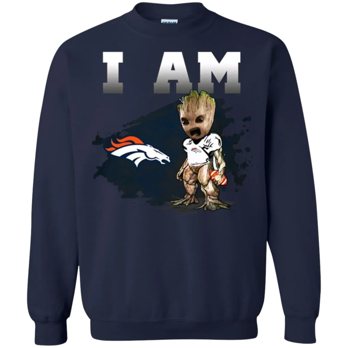 Nfl Denver Broncos I Am Groot T-shirt Crewneck Pullover Sweatshirt