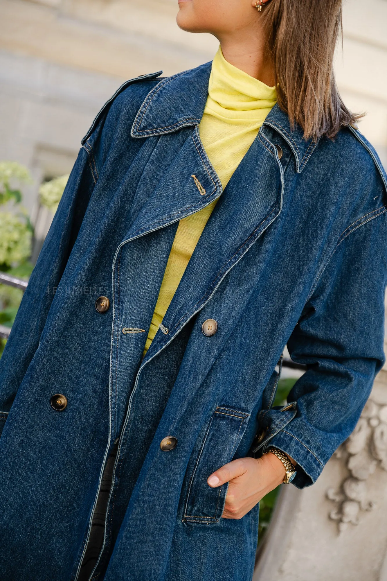 Noella denim trench coat