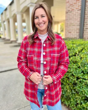 Now Or Never Red Plaid Shacket