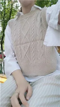 O-neck Autumn Winter Short Knitted Sleeveless Warm Casual oversize Pullover vest sweater