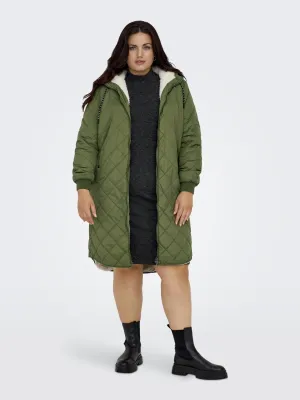 Only Carmakoma Sandy Quilted Coat in Khaki