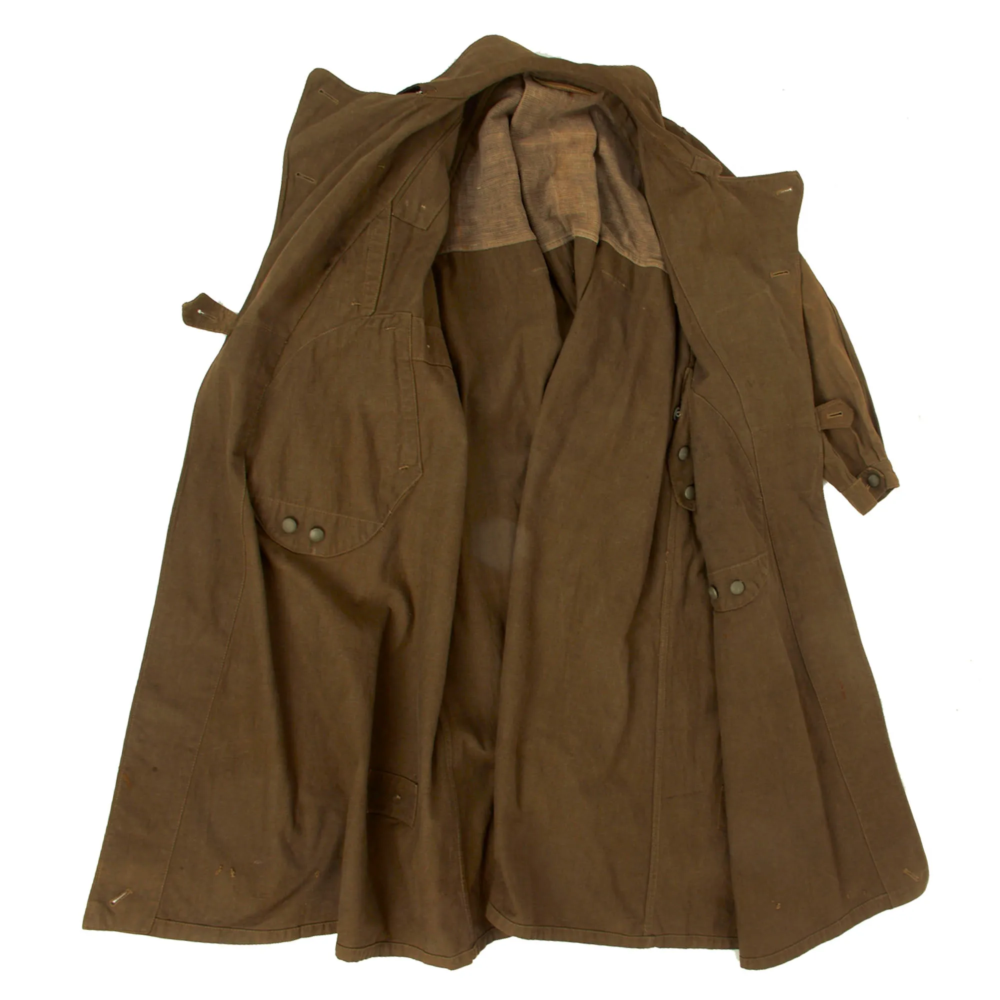 Original German WWII Afrikakorps DAK Tropical Motorcycle Overcoat - dated 1942