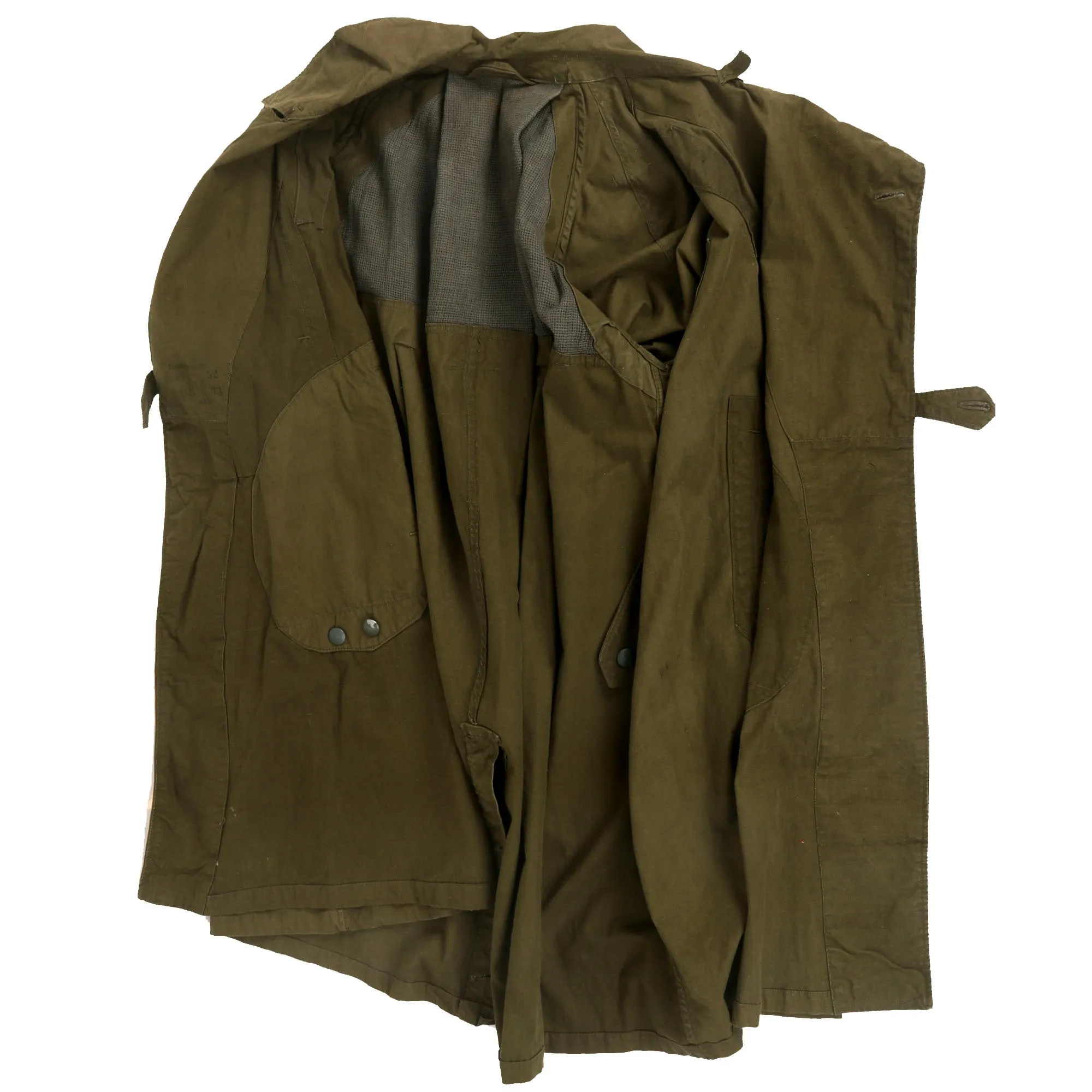 Original German WWII Heer Army Panzer Reconnaissance NCO Afrikakorps DAK Tropical Kradmantel Motorcycle Overcoat - dated 1942